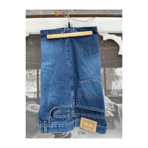 Vintage Tommy Hilfiger Red Label Denim Shorts Flat Front Sz 34 100% Cotton - Picture 1 of 7